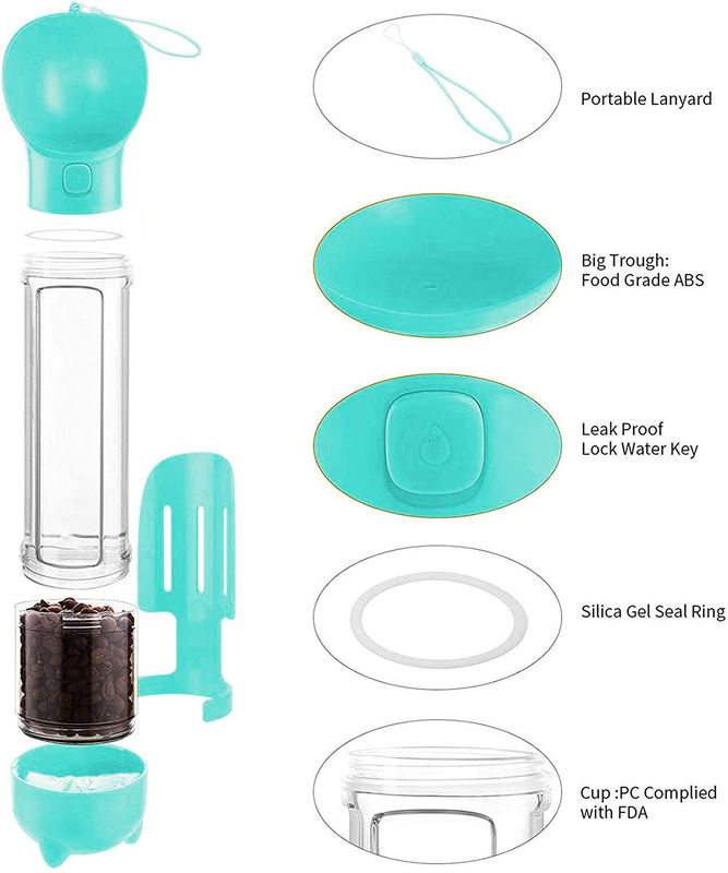 4 en botellas de agua de 1 viaje del perro 500ml escápese el dispensador de la comida del agua del perro de la prueba