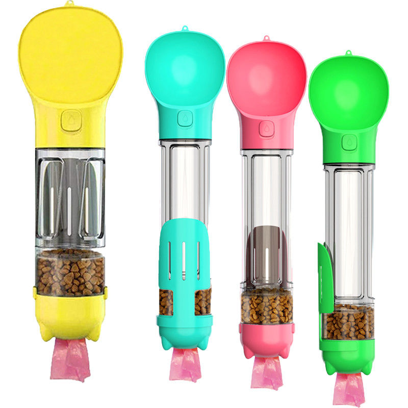 cuenco portátil 2 de la botella de agua del animal doméstico 500ml en 1 con el bolso y Scooper del impulso de la caja de la comida