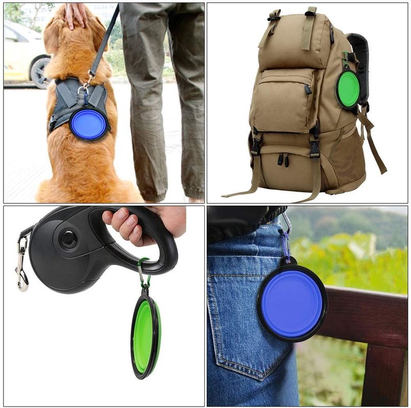 Plato plegable del agua del cuenco del viaje del perro de la TPE de 4 paquetes