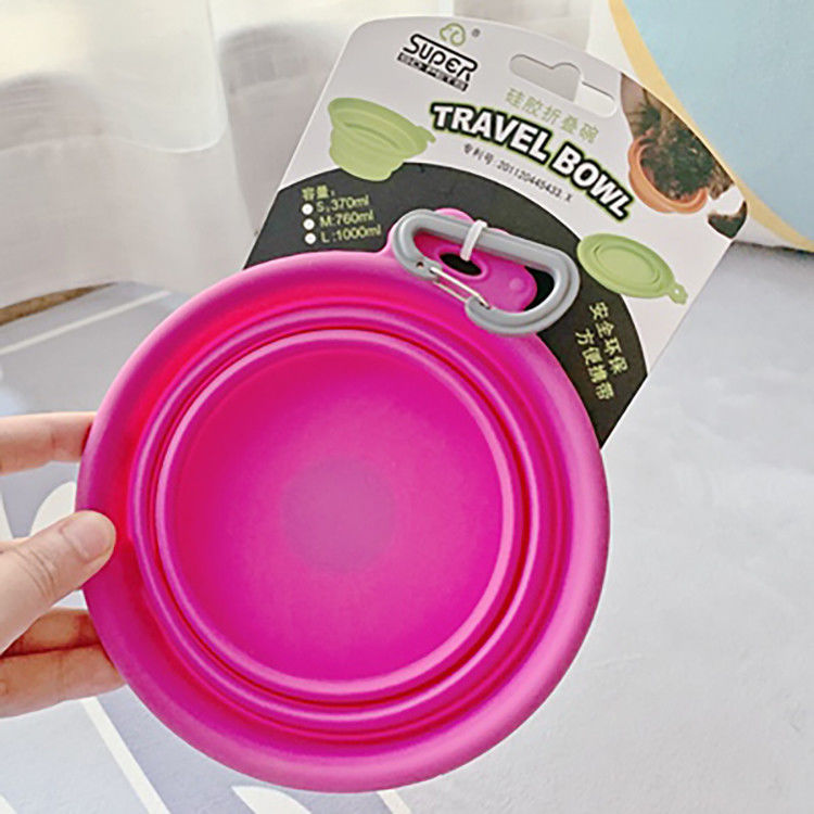 cuenco plegable del agua del perro del silicón de 365ml 685ml para las actividades al aire libre