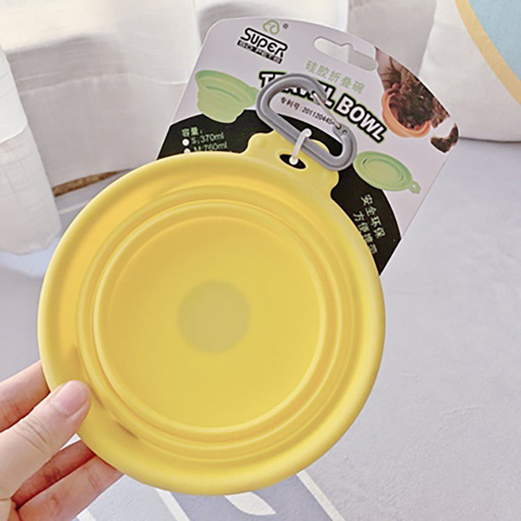Cuenco puro del perro del silicón del viaje el 100% plegable para los viajes que caminan las perreras y los perros que acampan que alimentan los cuencos