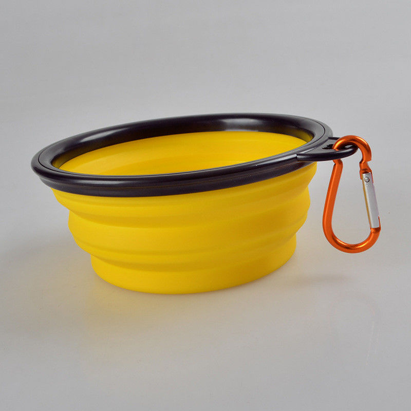 Cuenco plegable ligero colorido del perro del silicón para el cuenco de alimentación de entrenamiento al aire libre del perrito