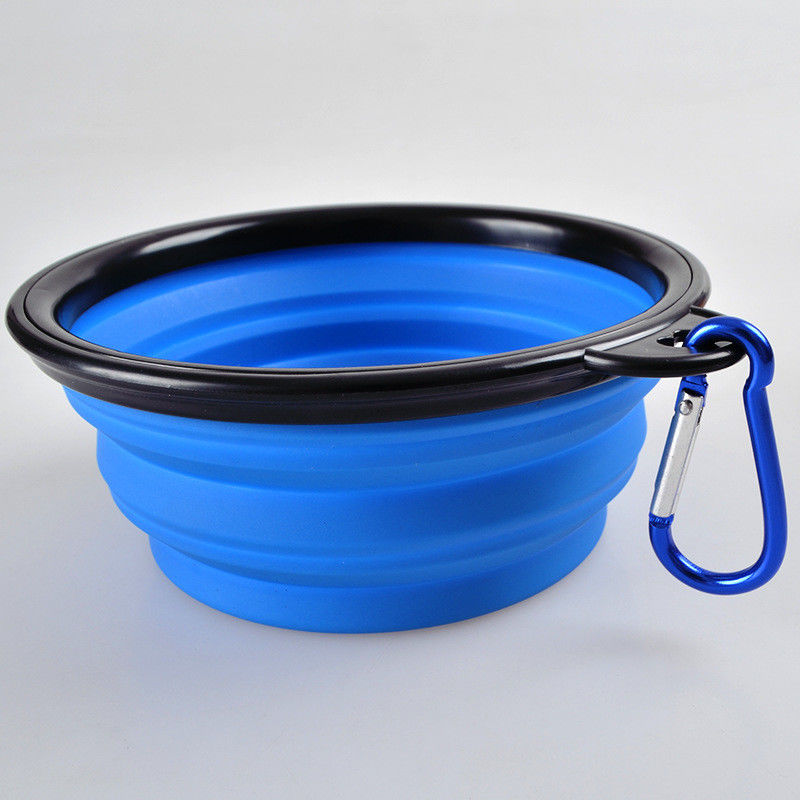 Cuenco plegable ligero colorido del perro del silicón para el cuenco de alimentación de entrenamiento al aire libre del perrito