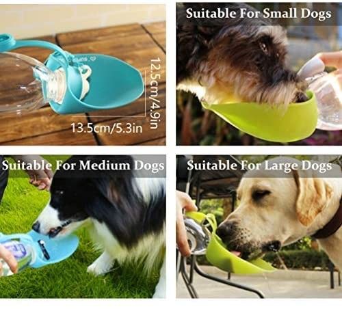 El escape de la botella de agua del perro del silicón de Hallupets impermeabiliza 2 portátiles en 1 botella del perro