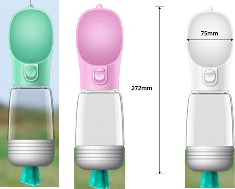Los perros caseros portátiles del aire libre viajan OEM de la botella de agua 350ml con el dispensador de los bolsos del impulso de B