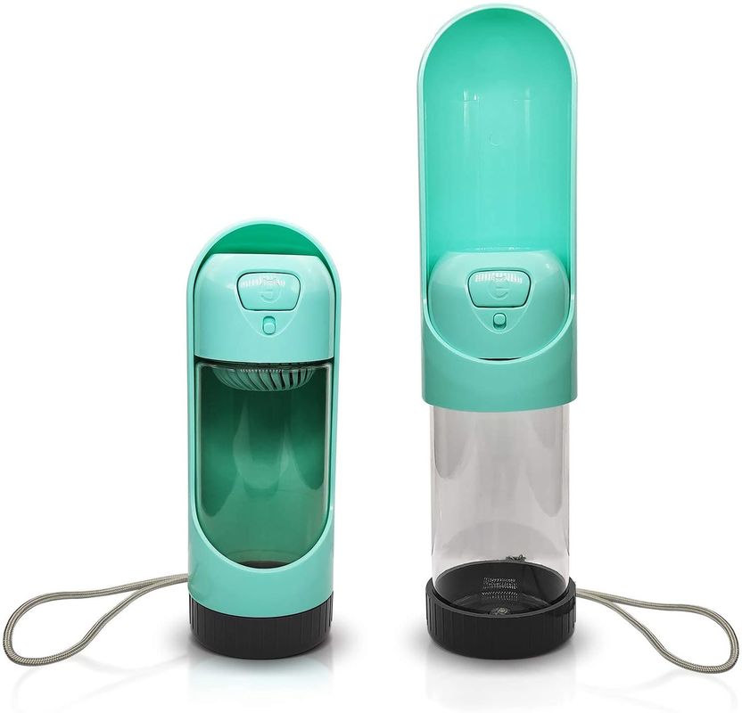 Botella de agua plegable portátil del perro con la botella de agua del viaje de la prueba del escape del filtro para los perros