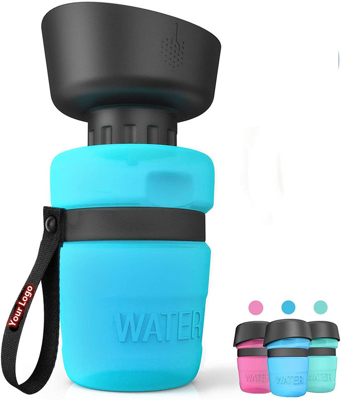 Viaje plegable BPA de la botella de agua del perro del apretón del animal doméstico de 18 onzas libre