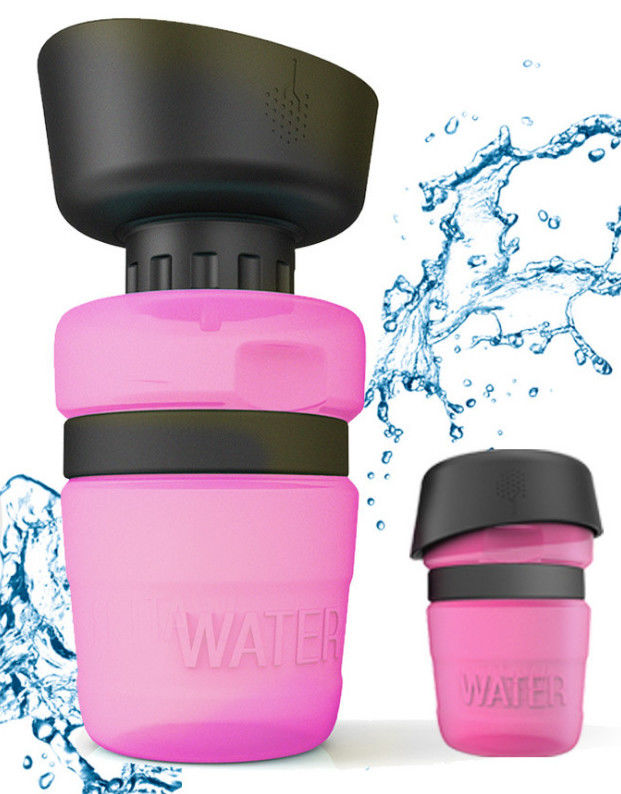 botella de agua del perro de la prueba del escape de la botella de agua del animal doméstico del silicón del HDPE 520ml