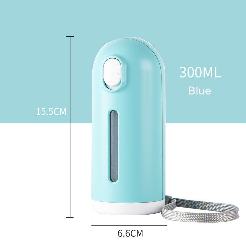 Azul plegable del rosa del dispensador de la botella de agua del perro