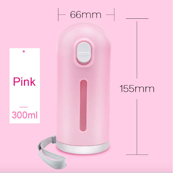 Pequeña caldera del animal doméstico de Mini Portable del perro del perro del dispensador plegable rosado de la botella de agua