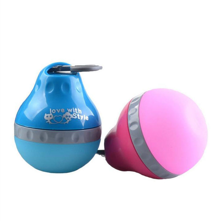 Botella de agua del perro del ABS y del silicón plegable y portátil para la comida y el agua
