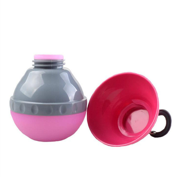 Botella de agua del perro del ABS y del silicón plegable y portátil para la comida y el agua