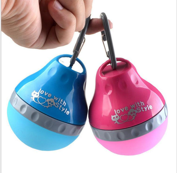 Botella de agua del perro del ABS y del silicón plegable y portátil para la comida y el agua