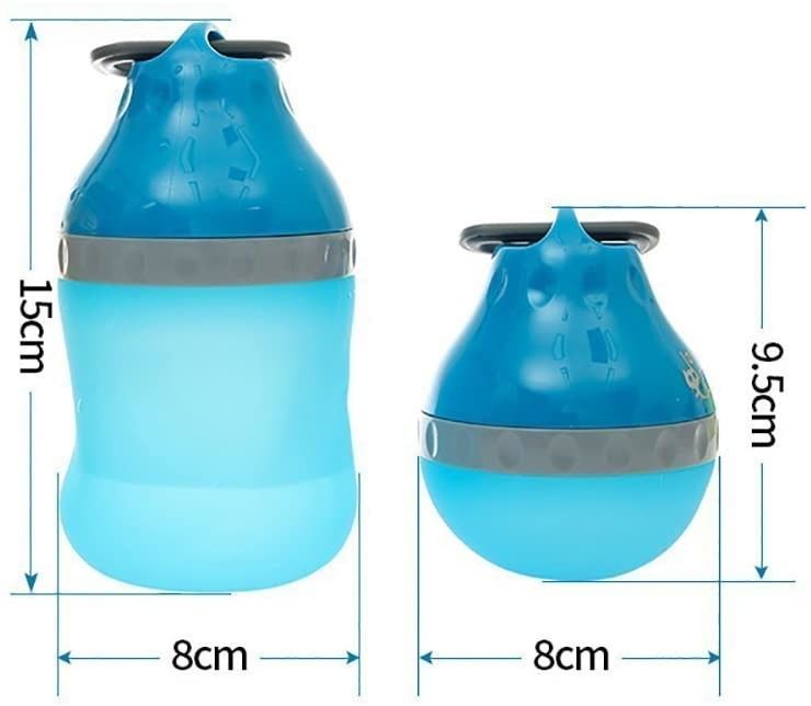 Botella de agua del perro del silicón de la comida 7 onzas estilo del amor de 14 onzas para los pequeños animales domésticos