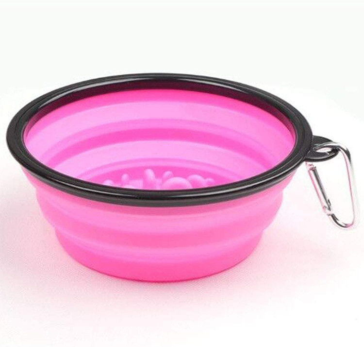 Cuenco plegable el 13*9*5.5cm del alimentador del perro plegable lento interactivo de la seguridad