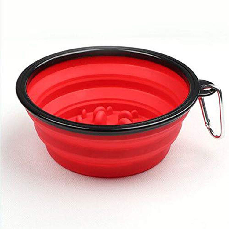 Cuenco plegable el 13*9*5.5cm del alimentador del perro plegable lento interactivo de la seguridad