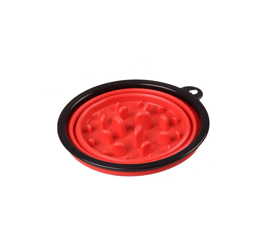 Cuenco plegable el 13*9*5.5cm del alimentador del perro plegable lento interactivo de la seguridad