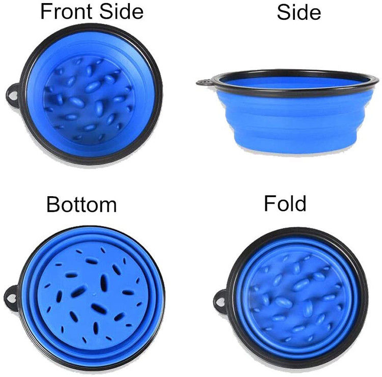 Cuenco plegable del perro grande lento de la alimentación 4 tazas de 35oz BPA del perro del cuenco plegable libre del agua