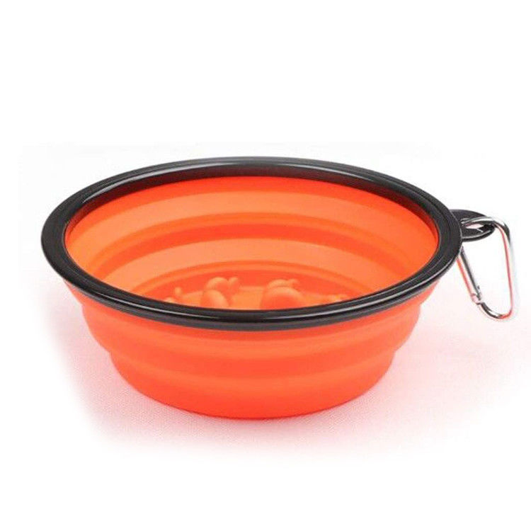 Cuenco plegable del perro grande lento de la alimentación 4 tazas de 35oz BPA del perro del cuenco plegable libre del agua