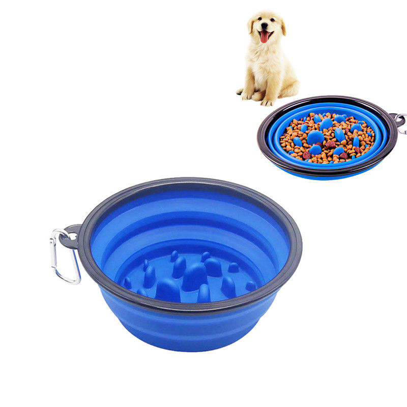 Cuenco plegable del perro del viaje de la TPE y del ABS para el plato lento de la consumición