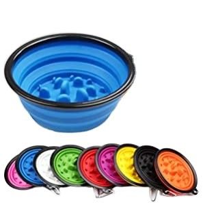 Plegable portátil de la consumición del silicón del perro del cuenco lento plegable del agua para el riego de alimentación