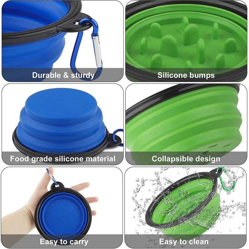 Plegable portátil de la consumición del silicón del perro del cuenco lento plegable del agua para el riego de alimentación