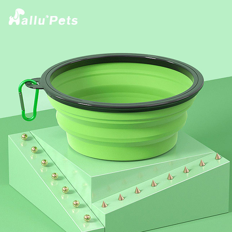 Alimentador del perro del cuenco del agua del perro del mosquetón del ABS de la TPE plegable para los animales domésticos
