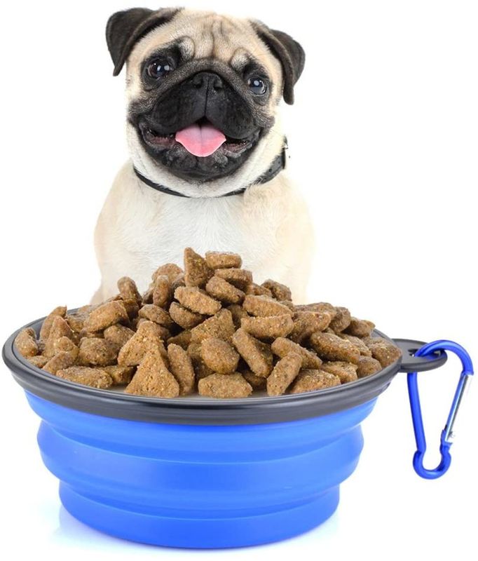 Alimentador del perro del cuenco del agua del perro del mosquetón del ABS de la TPE plegable para los animales domésticos