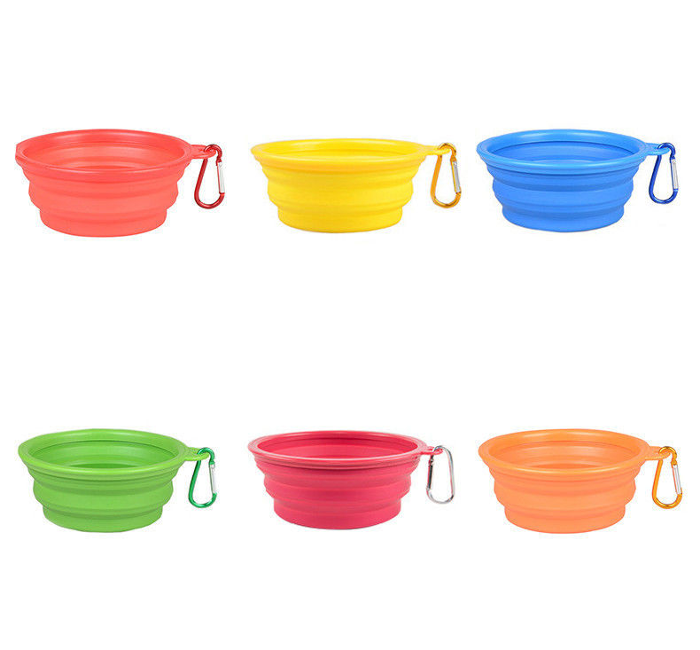 Categoría alimenticia plegable del cuenco del animal doméstico del silicón plegable para la alimentación del perro