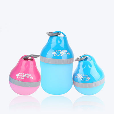 Botella de agua del perro del silicón de la comida 7 onzas estilo del amor de 14 onzas para los pequeños animales domésticos